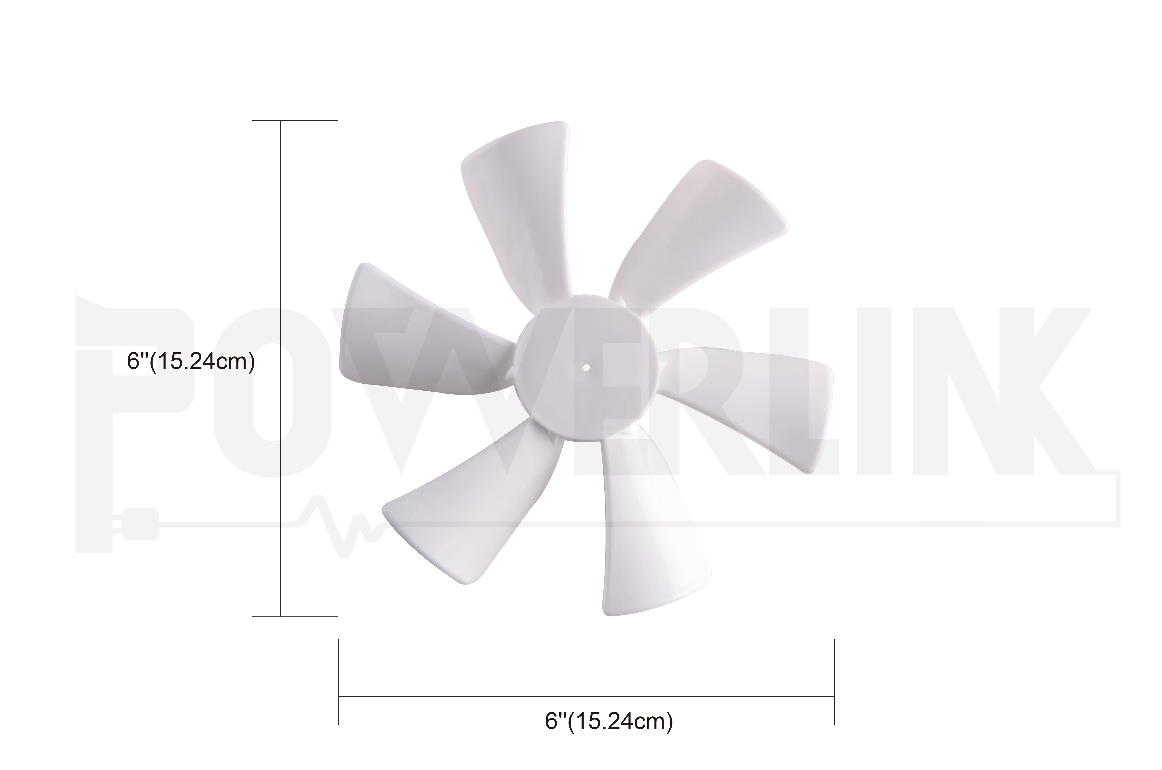 Us White 6" Replacement Ventline Fan Blade With 0.094" Round Bore,For