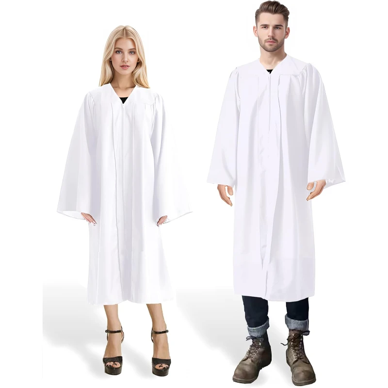 Unisex Matte Graduation Gown Graduation Robe Pulpit Robes And Judge ...