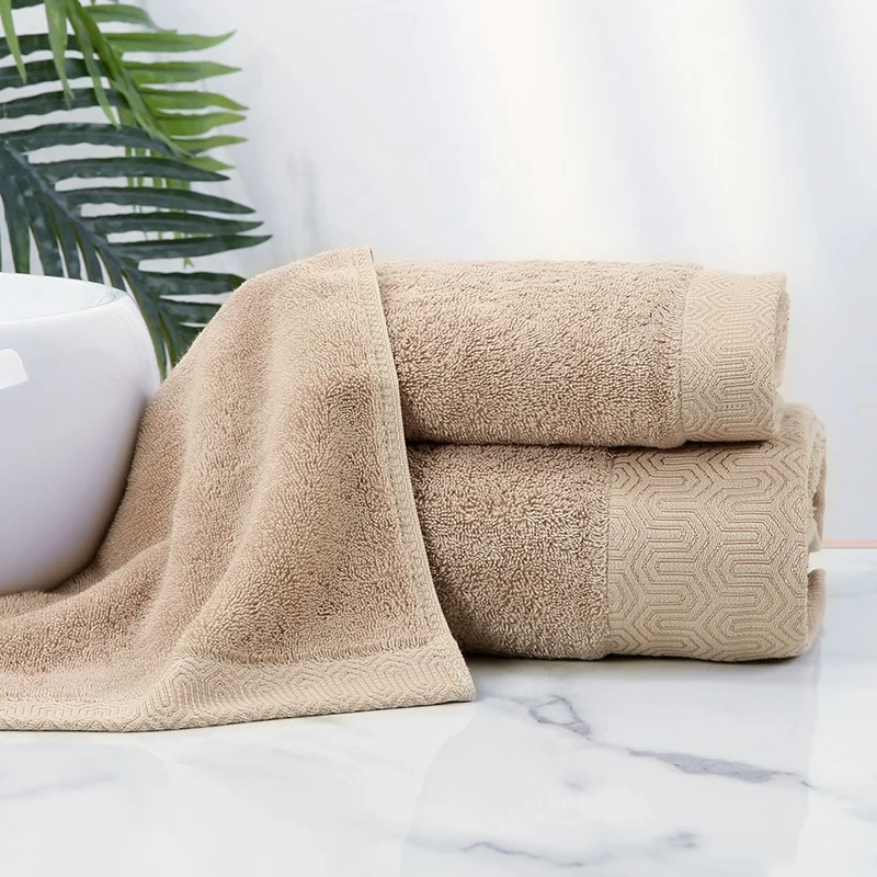 Manufacturer Wholesale Egyptian Cotton Feeling Towel Set Brown Hotel