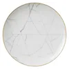 Wholesale elegant fine bone china white marble charger plates for wedding
