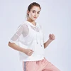 Female Blouse Loose Vision Mesh Sports Wear Quick-drying Running Training Top