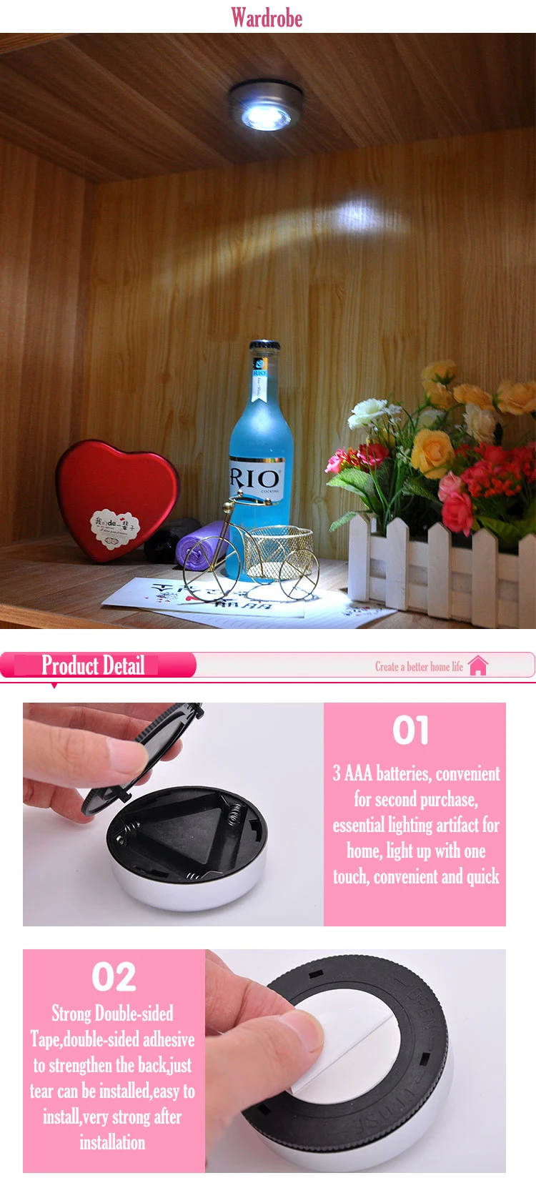 Cabinet wardrobe light