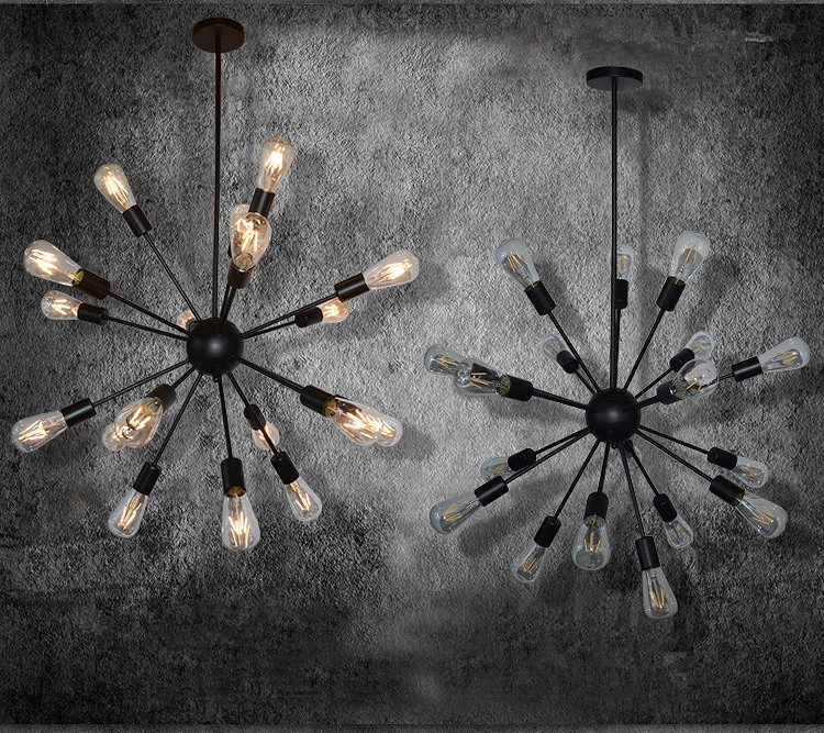 Modern Black Edison Bulb Dining Room Sputnik Chandelier Buy Sputnik