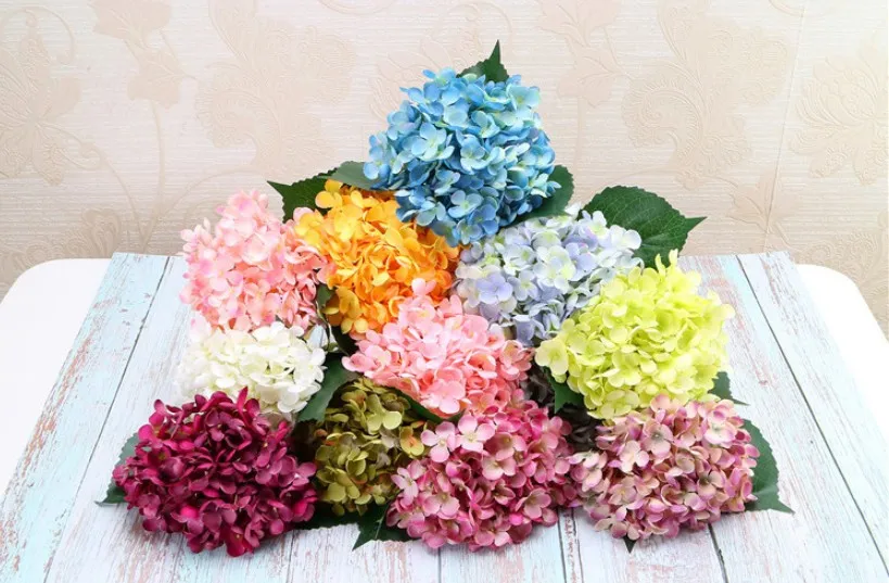 Wholesale Artificial Hydrangea Flower Head Silk Hydrangea Flower For