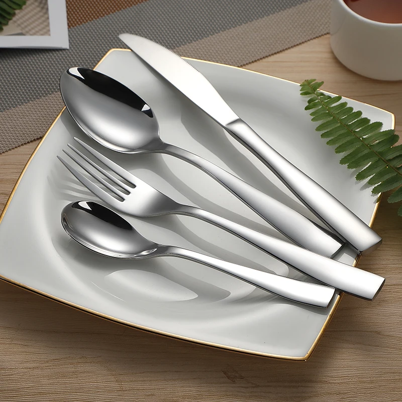 Wujo Bulk Matte Spoon Fork Western Stainless Steel Black Flatware Buy Stainless Black Flatware
