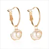 Exquisite and popular vintage metallic fine silk thread pearl ear studs