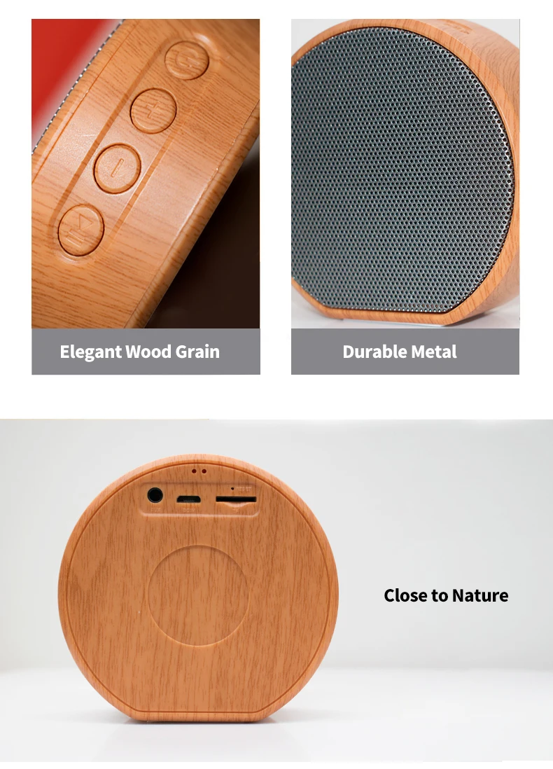 Mini Portable Outdoor Wooden Wireless Bluetooth Speaker Bamboo Hands Free Portable Blue Speaker - ANKUX.COM