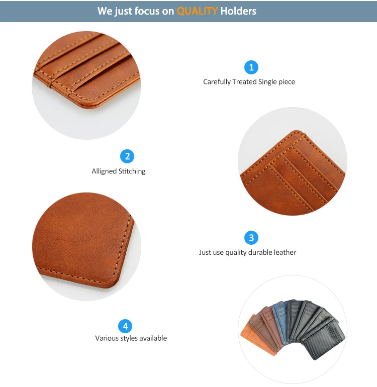 Custom Minimalist Slim Rfid Blocking Cardholder Mens Leather Credit 