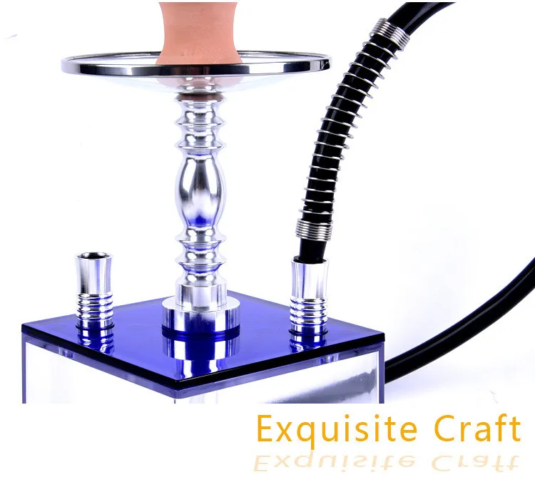 Wholesale Shisha Smoking Square Sheesha Acrylic Portable Ice Led Light