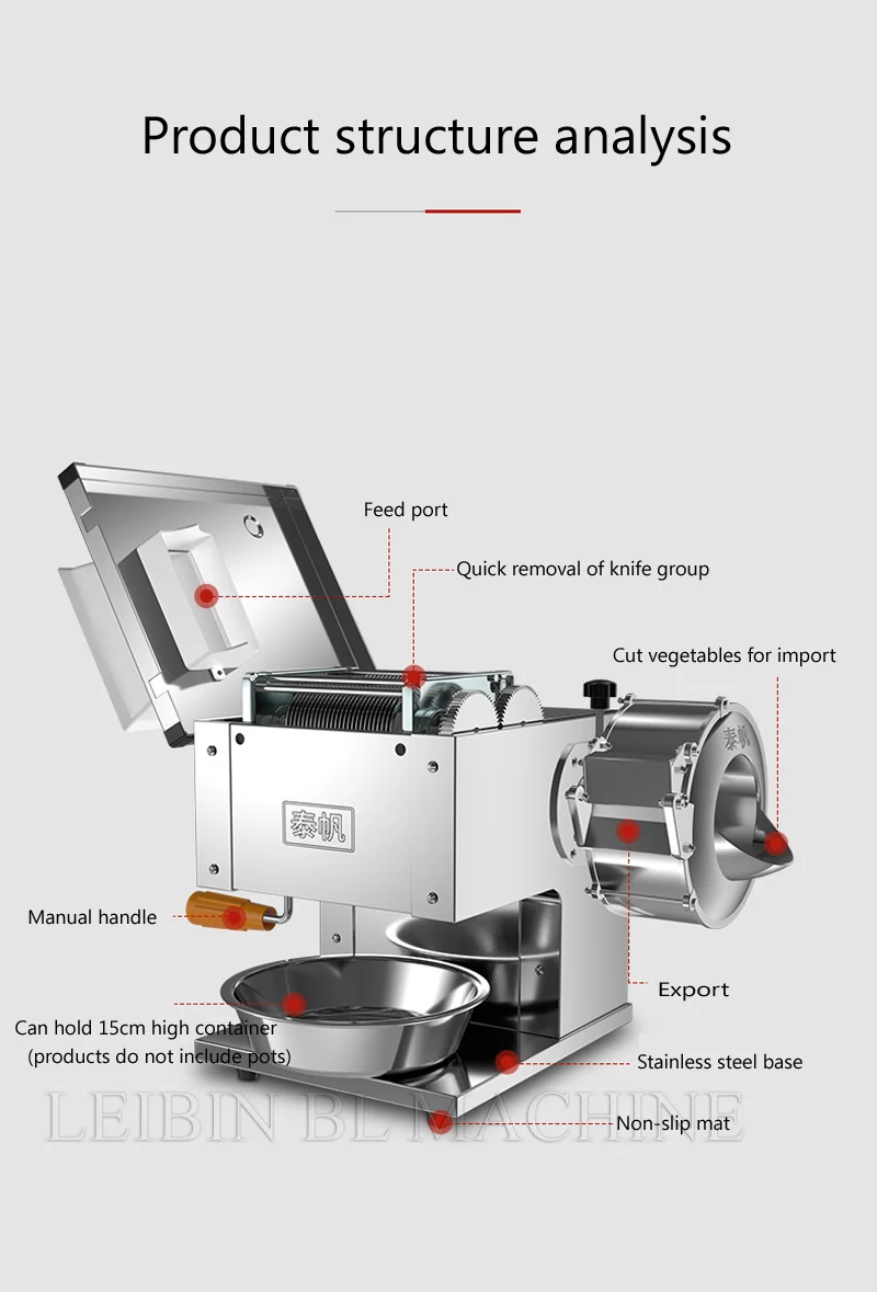 850w Commercial Fresh Meat Slicer Cube Cutter Machine Meat Cube Diced