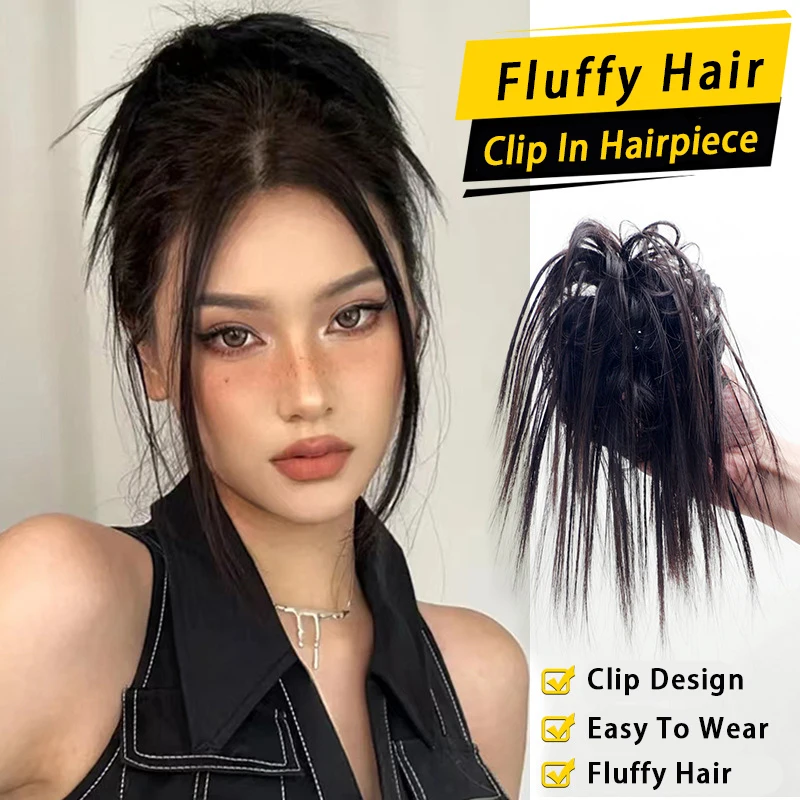 Synthetic Curly Bun Messy Claw Chignon Clip Hair Bun Curly Wig Clip In