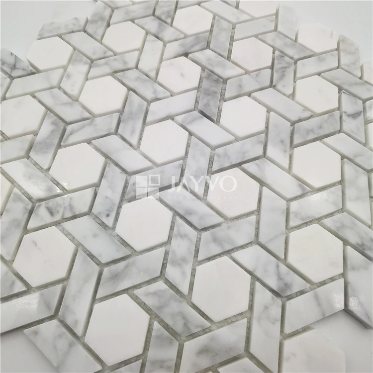 Stone Mosaic Custom Hexagon Tile Shaped Mosaic Wall Tiles Golden Select mosaic wall tile