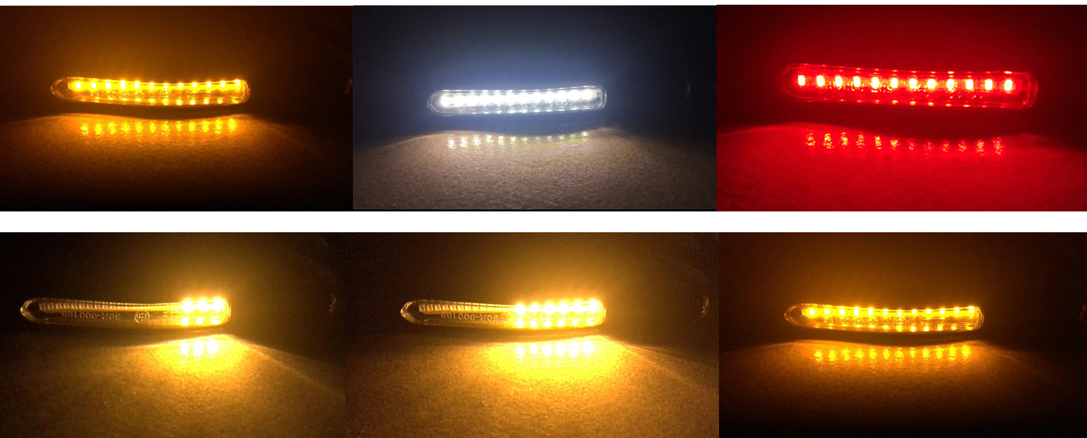 Emarked Water Flowing 24 Led Motorcycle Daytime Running Lights Dual Color Blinker Sequential