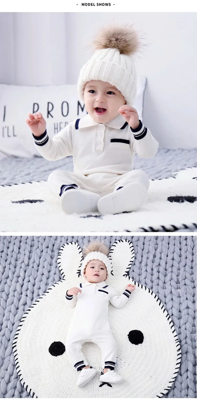 Wholesale infant toddlers clothing collar knitted baby romper