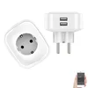 WiFI smart socket alexa voice control eu France standard plug with 2 charging USB ports 16A