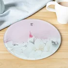 Special Pattern Printed Vegetable And Fruit Glass Circular Cutting Board