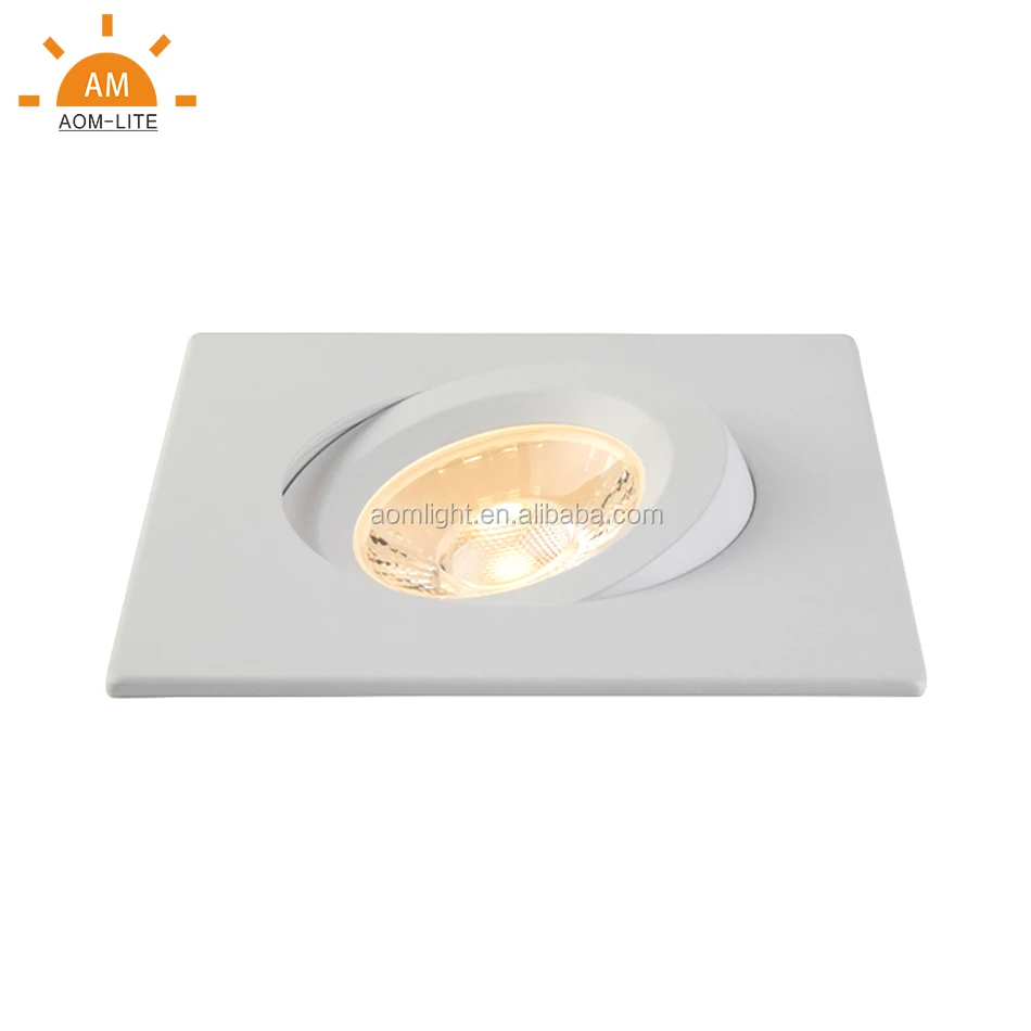 ETL recessed dimmable 4inch 14W 120V cob gimbal square downlight type IC rated IP44 PF 0.95 adjustable and rotatable ring trim