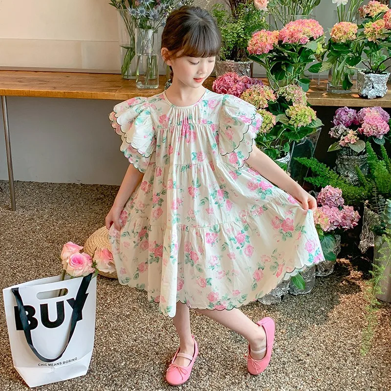 Summer Cool Flower Printed Baby Dress Designs Cute Baby Girls Dresses ...