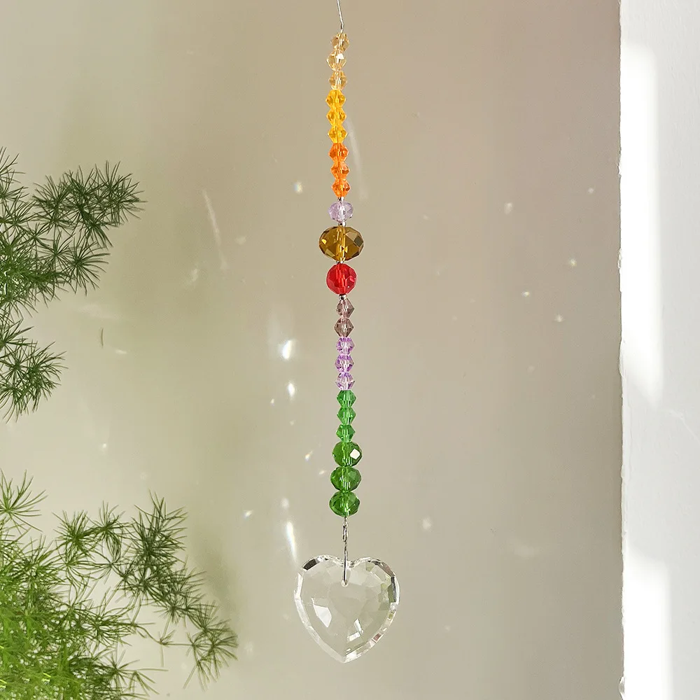 product wholesale colorful art decor crystal glass pendant octogon chakra crystal balls sun catchers for home office garden decoration-6