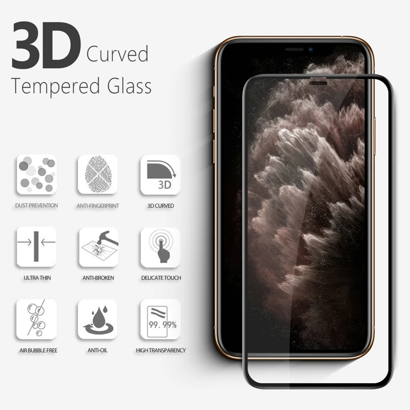 NEW 5D Screen Protector Full Cover Tempered Glass Perfect Fit Protective Film For iphone 11 11 Pro 11Pro MAX