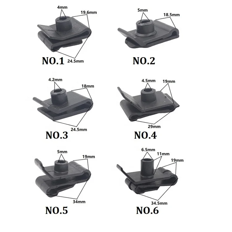 Car Body Plastic Clips Fender Lined Bumper U Nut Fixed Fastener Screw