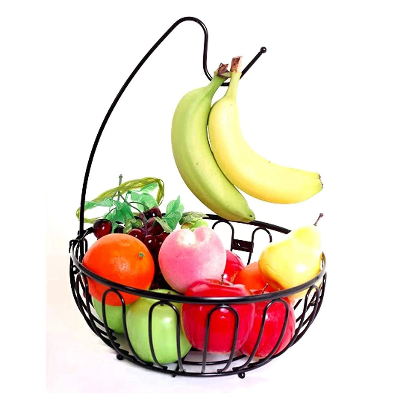 Fruit Bowl With Banana Hanger Fruit Basket Kitchen Metal Fruit Basket