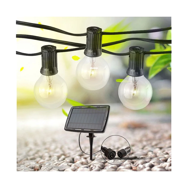 JYC  factory price Amazon Style solar powered G40  solar string lampe  with 2200mAh  battery for Garden, patio,yard