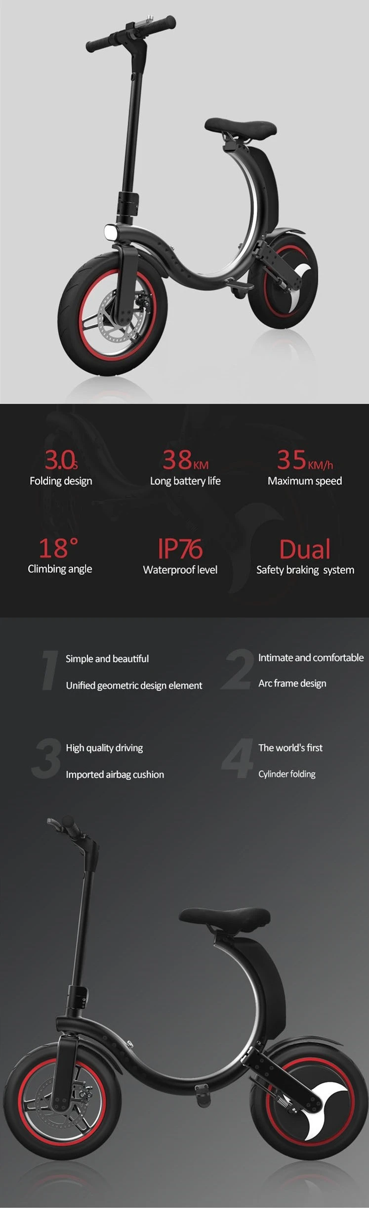 Ce Rohs Adult Hs Code Quickwheel Elektro 36v Dual 1000w Motor E Scoter