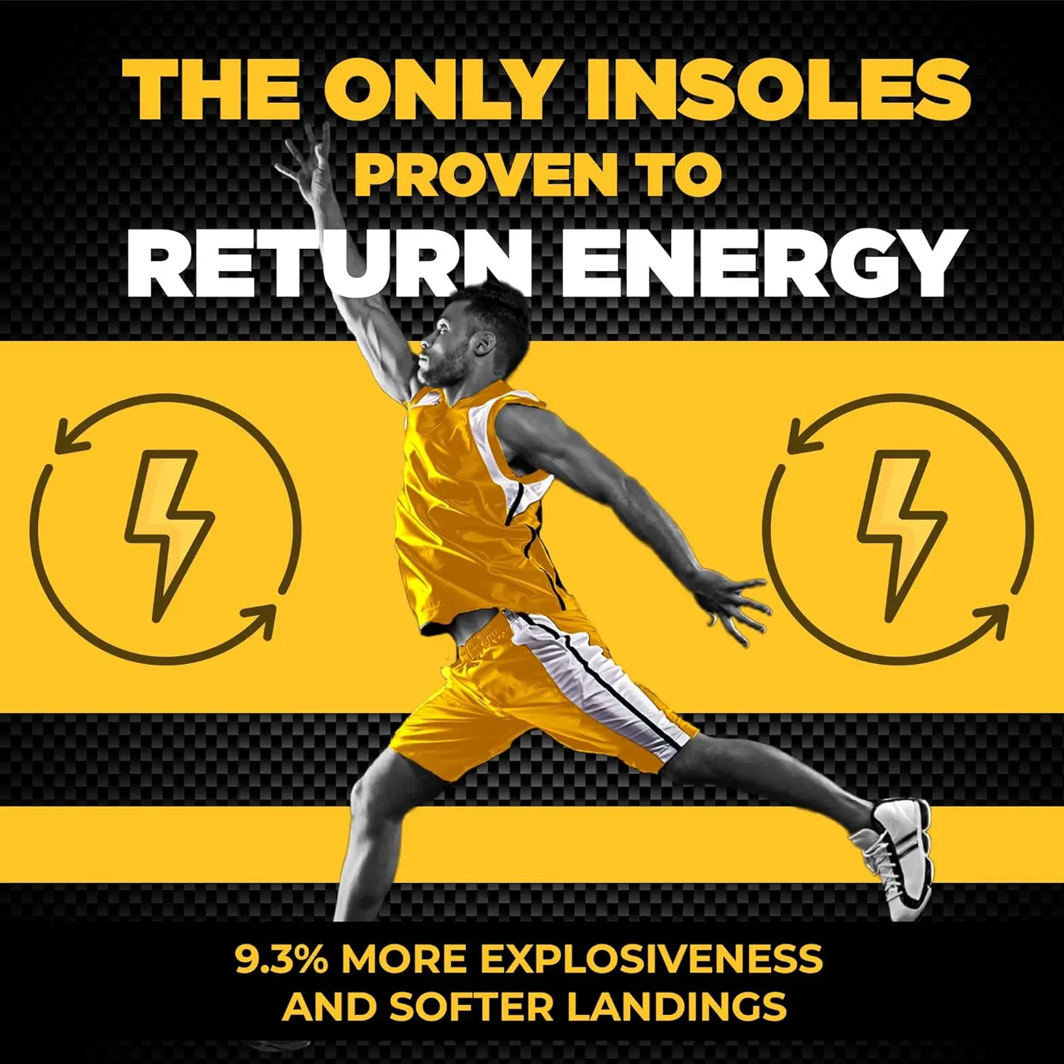 Performance Insoles Carbon Fiber Shock Absorbing Sport Shoe Insoles