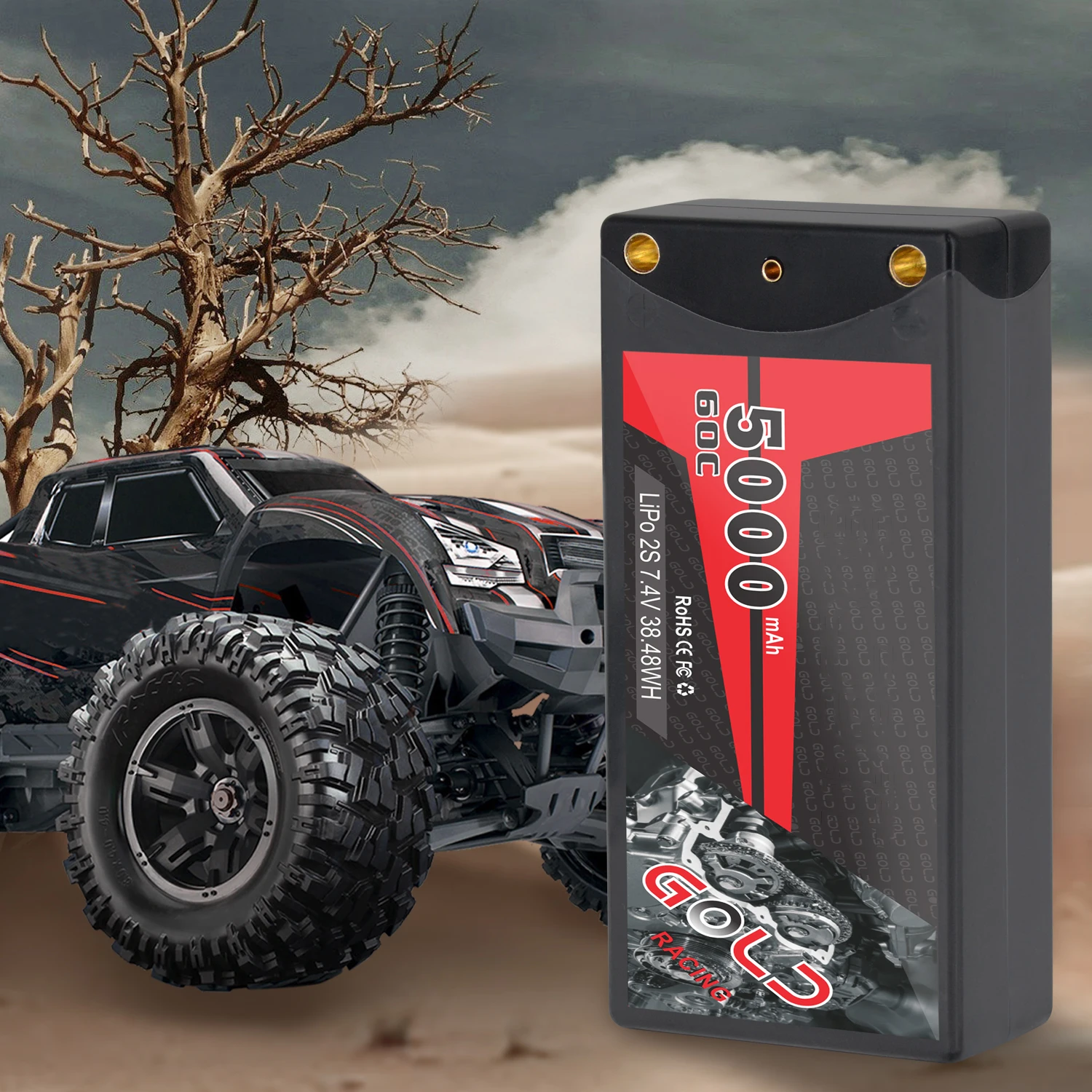 Rechargeable 60c 2s 7.4v 5000mah Remote Controlled Shorty Hard Case Rc