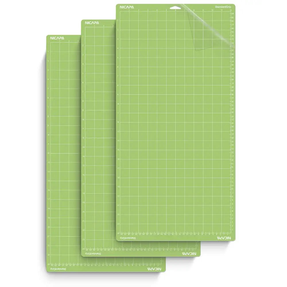 
Nicapa Cutting Mat for Cricut Explore Air/Air 2/Maker Standardgrip 12x24 3pack Adhesive Sticky Green Craft Accessories Mats 