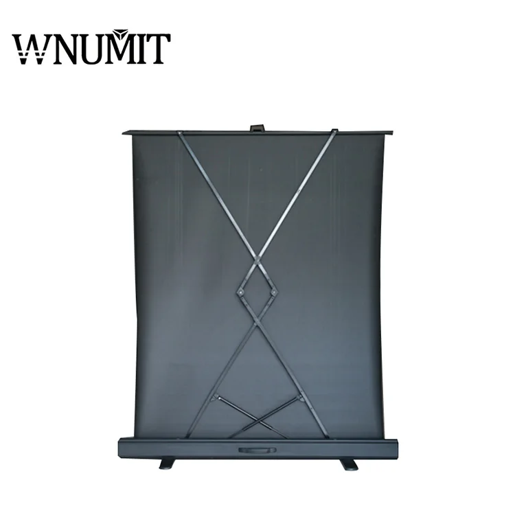 Portable Floor Pull Up Projector Screen Matte White Fabric Cross-Cut Projection Screen