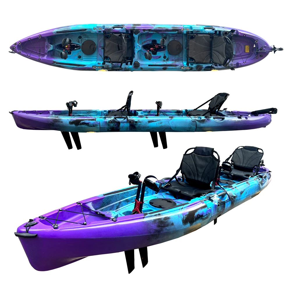 2023 New Kayak 2 Person Kayak Fishing Foot Pedal Drive Kayak With Flap