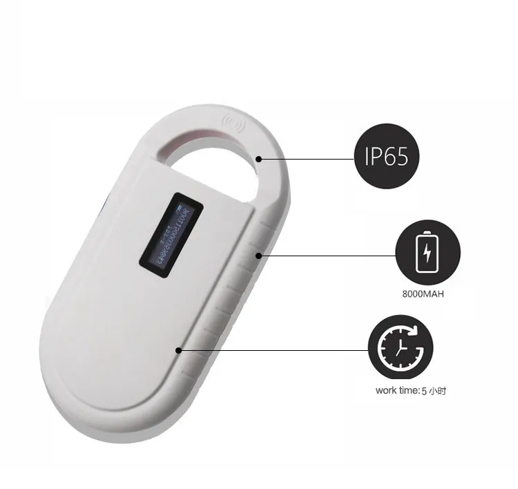Long Range Animal Rfid Microchip Reader 134.2khz Handheld Portable Micro USB Animal Ear Tag Reader