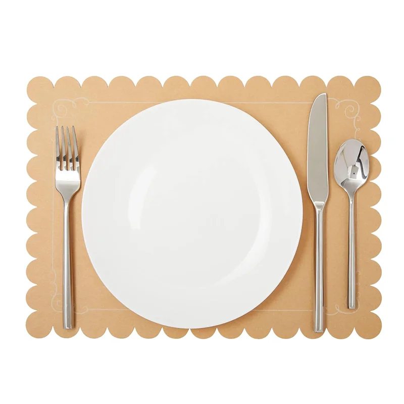 Eco Friendly Disposable Brown Kraft Paper Place Mats Craft Printed