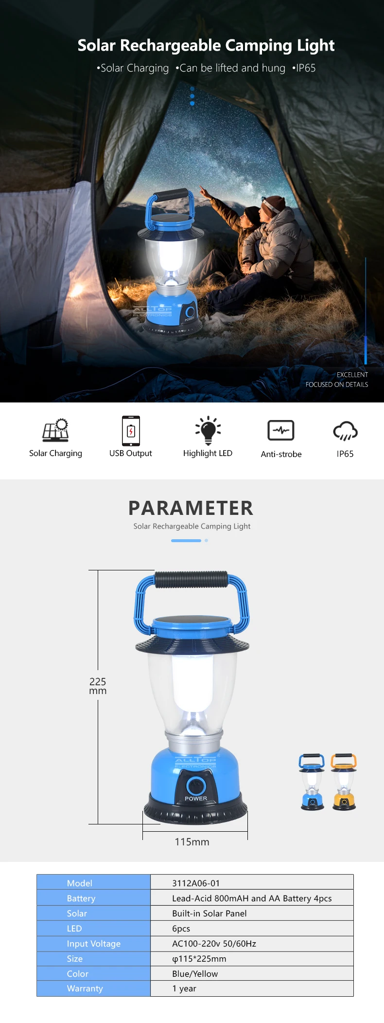 Rechargeable Outdoor Emergency Foldable Portable Camping Solar Lanterns Water Resistant Hanging Tent Solar Led Camping Light