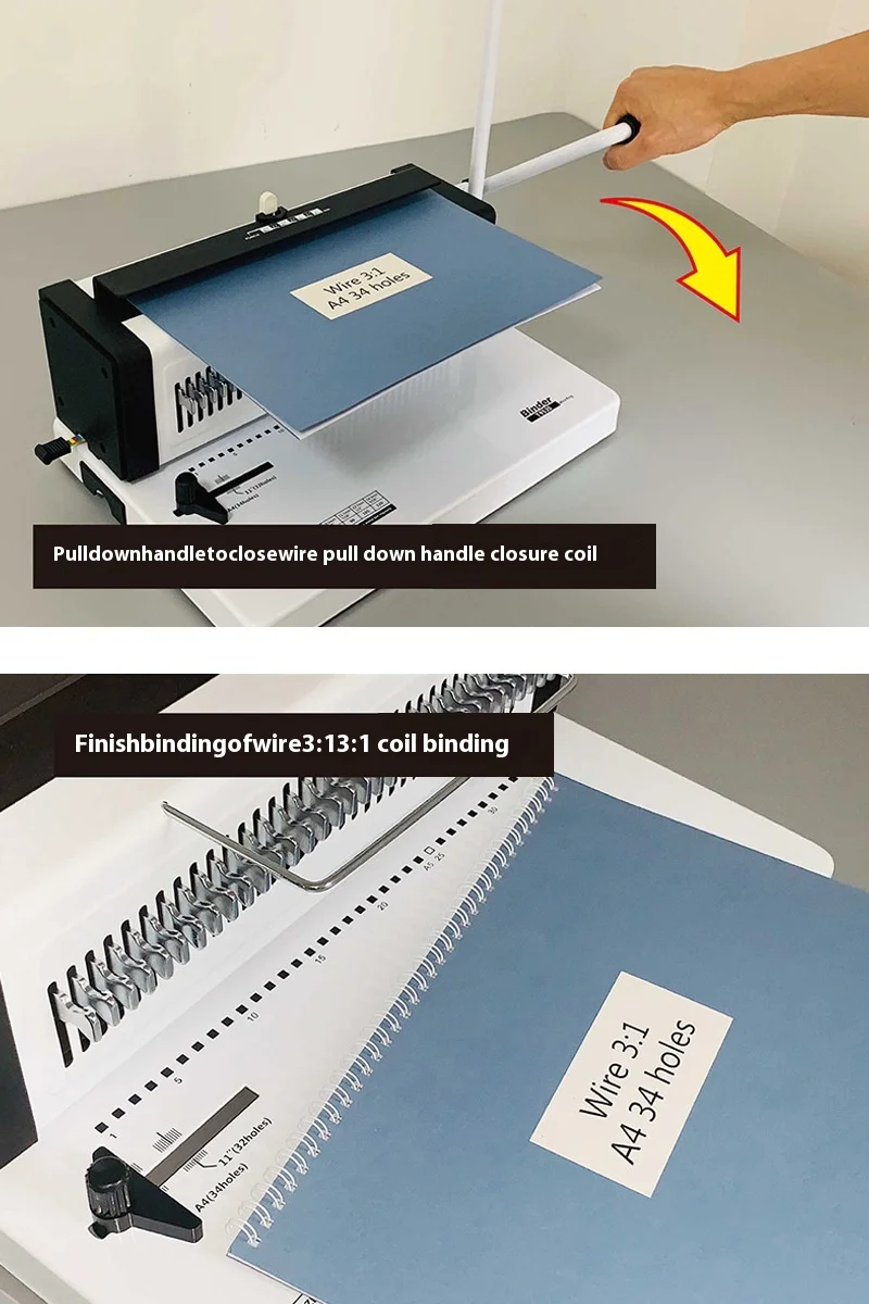 T9520 Dual Purpose Manual Power Double Coil Punching Binding Machine Notebook Desk Calendar Photo Album A4/A5 Iron Ring Punching