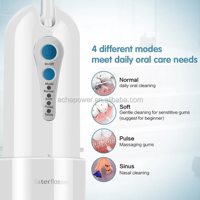Mini Unique Folding Oral Irrigator Water Flosser Pik with Nasal Wash Function
