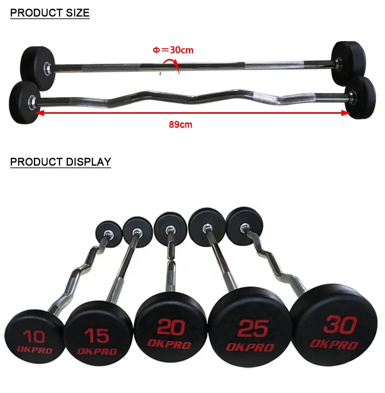 Weightlifting Barbell Chrome Handle Fixed Rubber Barbell Set Buy