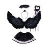 Women Children Angel Feather Wings Wands Halo Ring Tutu Prop Stage Show Cosplay Wedding Party Gift Christmas