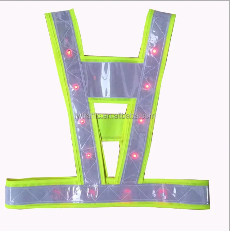 2022 New Style Red Light Flashing Running Vest Hi Vis Led Reflective