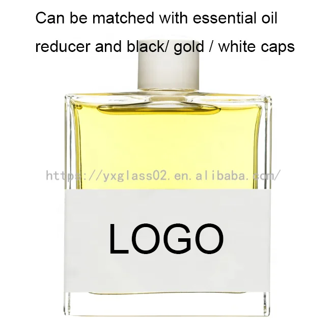 OEM 10ml15ml20ml50ml100ml flat shoulder rectangle essential oil/perfume empty glass bottle support custom cap color with reducer factory