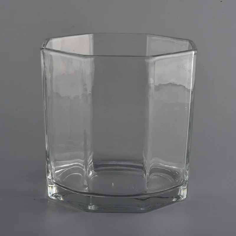 hexagonal glass candle jars with large capacity