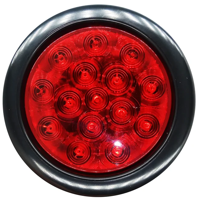 LED Low profile design 4inch round 16Red Diodes 12v truck Stop Turn tail lamps light