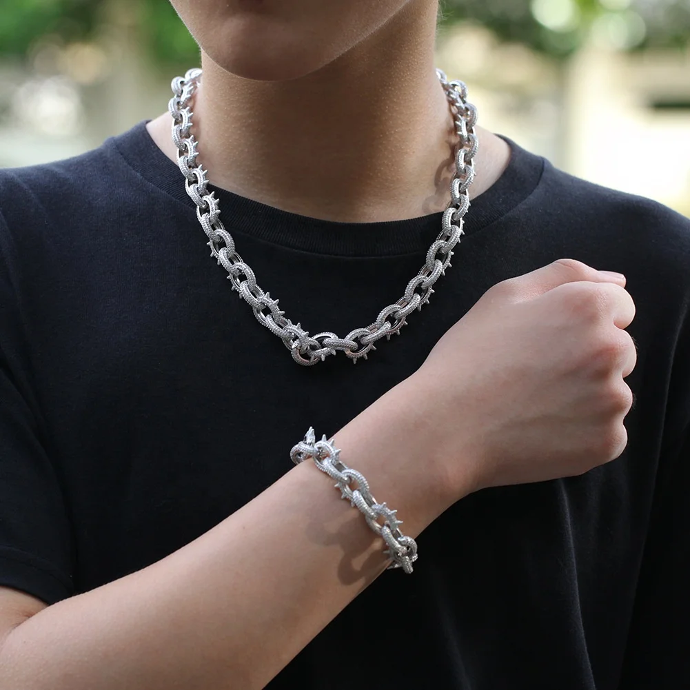 Venta por mayor lotes Enlace Cadena Collar de plata de acero inoxidable de alta calidad de venta caliente