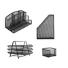 Hot Sale Metal Mesh Stationery Desk Organizer Set For School And Office