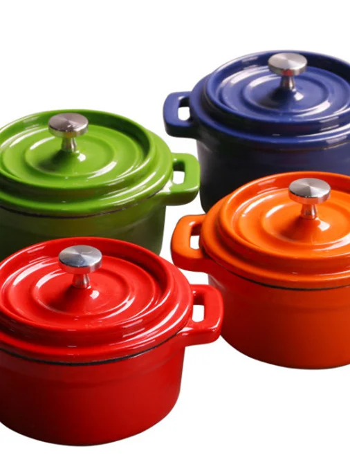 10 Cm Kitchen Cast Iron Cookware Mini Enameled Pot Cooking Soup Pot