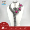 XL3108-1 African New arrived guanzhou christmas present handmade crystal beaded jewelry set