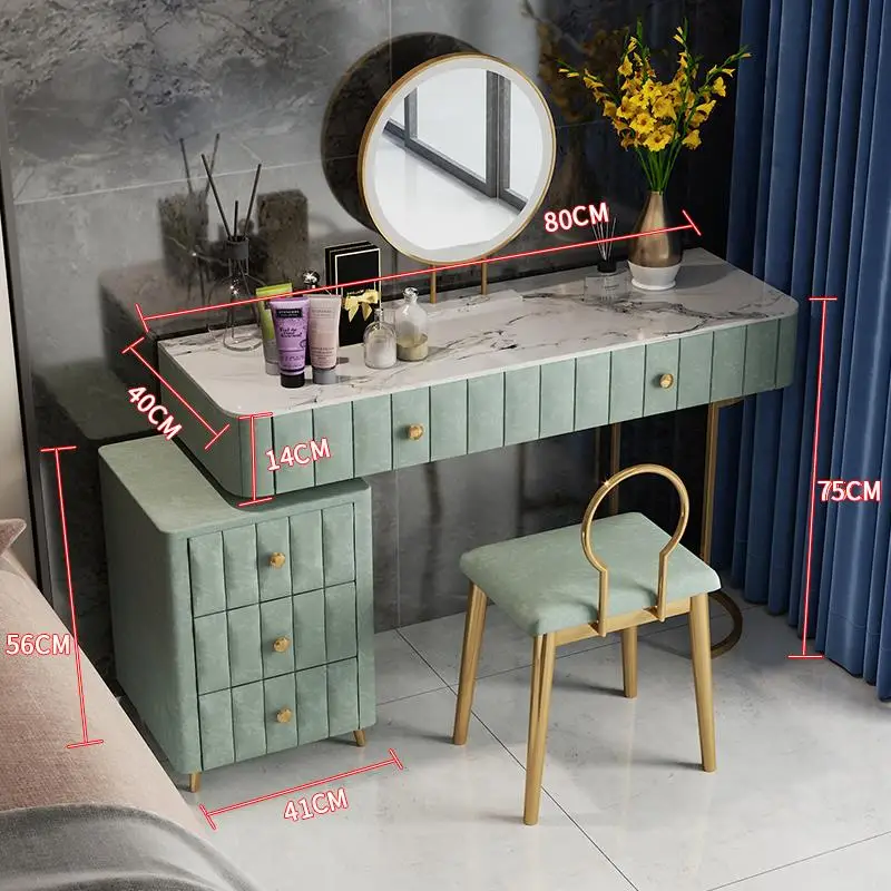 Light luxury nordic simple marble online celebrity bedroom small flat modern ins girls storage dressing table