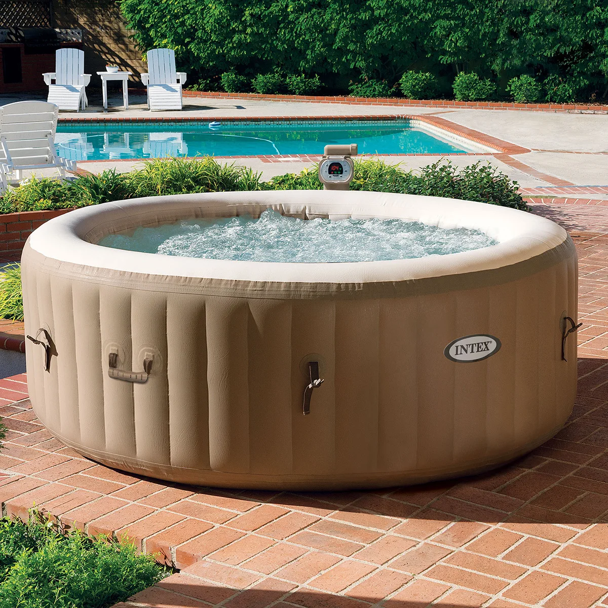 Intex 28404 Inflatable Hot Tub Outdoor Swimming Pool Heat Pump Purespa